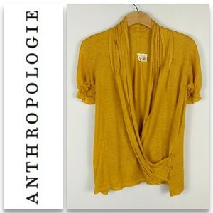 Anthropologie Moth Linen Wrap Cardigan